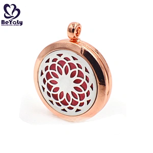 925 silver hollow flower essential oil diffuser necklace pendant