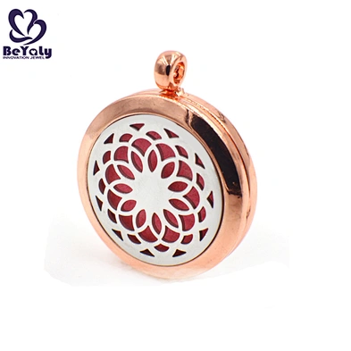 925 silver hollow flower essential oil diffuser necklace pendant