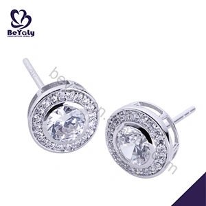 Christmas stock 925 sterling silver cz studs earrings