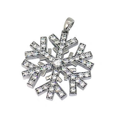 Wholesale Fine 925 Silver Rhodium Plated Jewelry Snowflake Charm Pendant