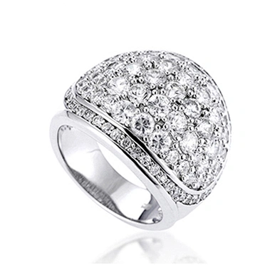 Dome shape cz pave set rhodium or gold or rose gold jewelry