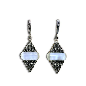 Abstract afro girl agate earring jewelry ethnic