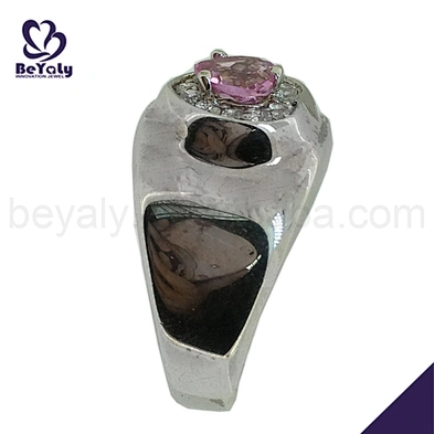 Anniversary pink heart stone 8k diamond engagement ring