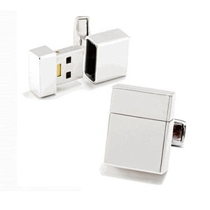Wholesale square brass usb design white cufflinks