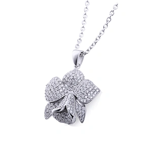 Mold free 200 cz silver enamel flower charm