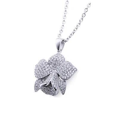 Mold free 200 cz silver enamel flower charm