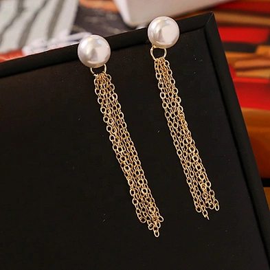 Premium French pearl multi-tassel earrings, two ways to wear silver needle earrings