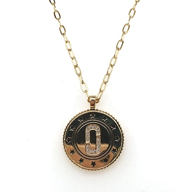 Gold Plated Star Painting Round Shape Custom Design Signet Charm Necklace