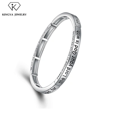 Custom Stainless Steel Black Engraved Letter Friendship Bracelet Bangle Men