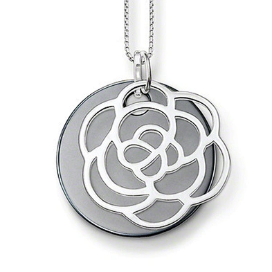 Round design blank silver wholesale simple necklace