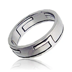 Most popular curve design titanium jerwerly silver