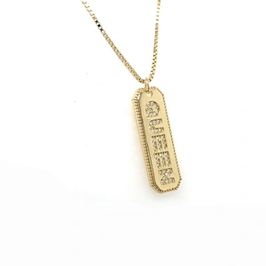 Wholesale Gold Plating Silver Cz Couples Queen Alphabet Letter Pendant Necklace