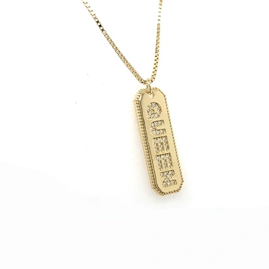 Wholesale Gold Plating Silver Cz Couples Queen Alphabet Letter Pendant Necklace
