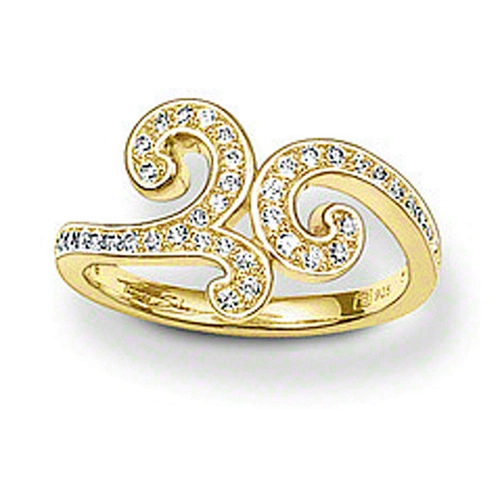 Fancy arabic 24 carat yellow gold wedding ring for women