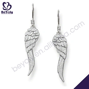 Hot sell nice wing jewellery silver earrings
