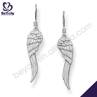 Hot sell nice wing jewellery silver earrings