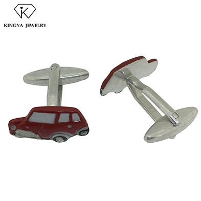 Custom design enamel car shape novelty cufflink