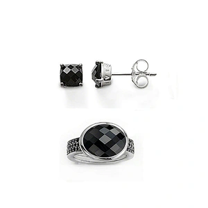 Cheap oval black crystal rhinestone costume jewellery