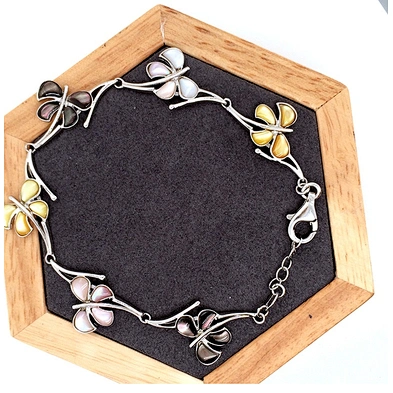 Esthetical flower 925 sterling silver bracelet made in italy