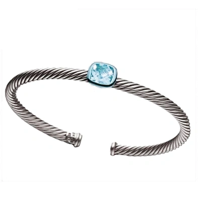 Micro pave stretch bracelet tube with natural stone