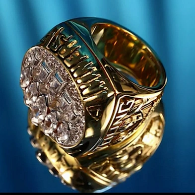 Gemstone pave setting custom design champions graduation ring