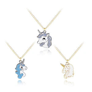 Lovely Colorful Enameled Animal Series Lucky Unicorn Charm Pendant