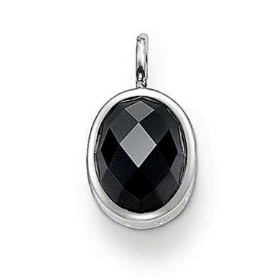 Lady black stone sterling silver cabochon pendant setting