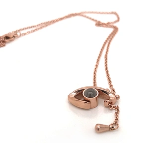 Rose Gold Evil Eye Pendant Projection I Love You Necklace 100 Languages