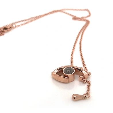 Rose Gold Evil Eye Pendant Projection I Love You Necklace 100 Languages