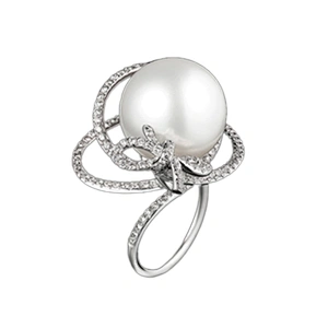 Rose gold plating beauty knot pearl silver second hand rings