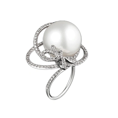 Rose gold plating beauty knot pearl silver second hand rings