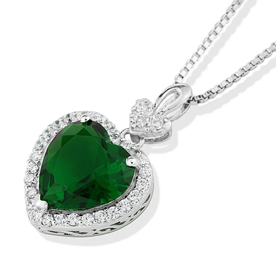 Romantic Silver Infinity Love Heart Crystals Birthstone Necklace