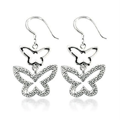 Graceful women butterfly shape sterling silver earrings hong kong