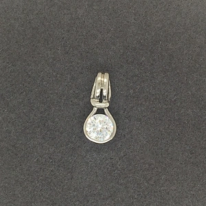 Single One Cubic Zirconia Stone Design 925 Silver Hollow Glass Pendants
