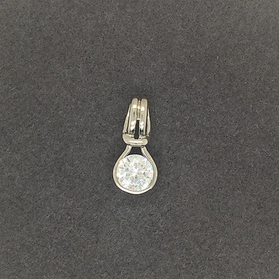 Single One Cubic Zirconia Stone Design 925 Silver Hollow Glass Pendants