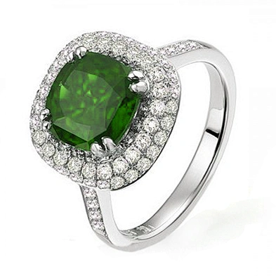 Large quartz stone mid ring set for teenager girl
