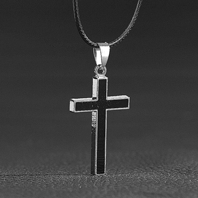 Hot style devil's eye hexagram black leather rope punk necklace