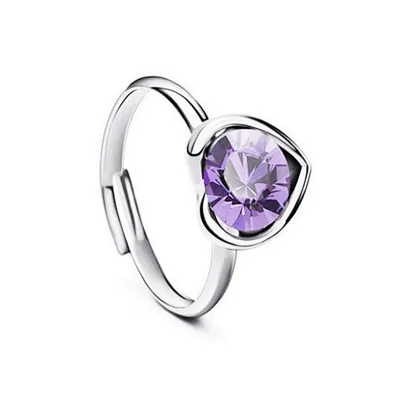 Diamond finger heart shaped gold ring design for girl