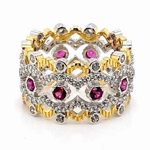 Value 925 silver natural 18k ruby gemstone ring