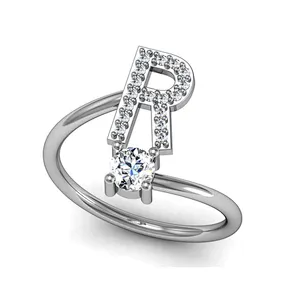 Four finger initial letter n jewelry ring custom logo