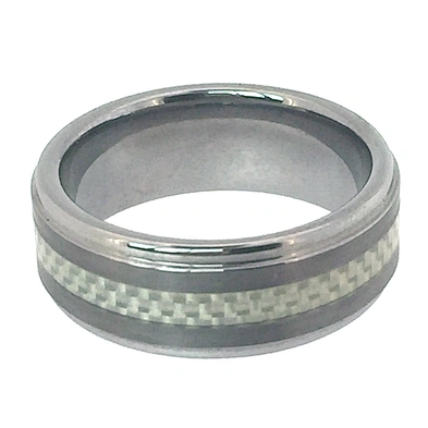 Engagement mesh carbon fiber ring blank in stainless steel