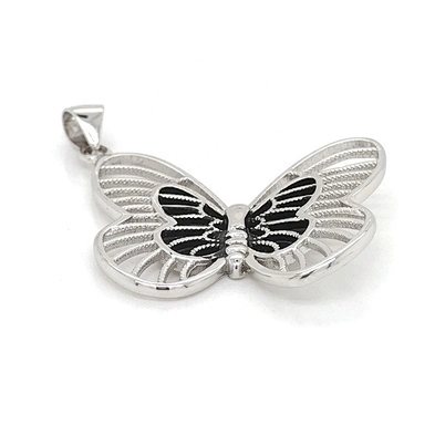 925 Sterling Silver Cz Charm Pendant, White Gold Butterfly Crystal Beads Necklace Pendant, Diamond Butterfly Necklace