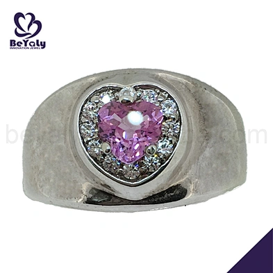 Anniversary pink heart stone 8k diamond engagement ring