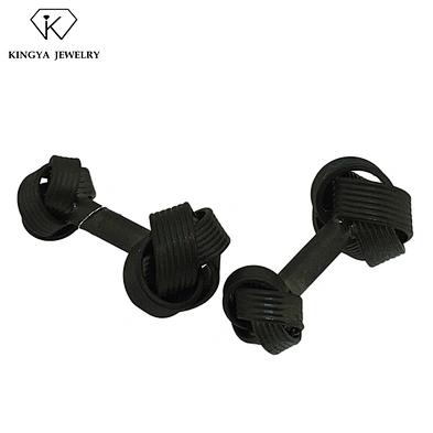 Wholesale black enamel cheap knot cufflink