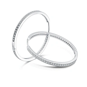 Elegant cz sterling silver ring type earrings