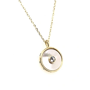 Wholesale Gold Plated Round Shape Silver 925 Jewelry Disc Necklace