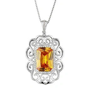 Yellow cz dancing girl sterling silver cage pendant wholesale