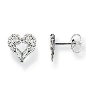 American Gemstone 925 Silver Pave Diamond Jewelry Heart Earring Manufacturer