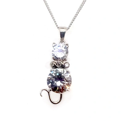Good Costume Jewelry Silver Crystal Glass Prism Chandelier Cat Pendants