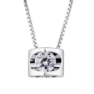 Minimal cube heart design pendant lab made diamond jewelry